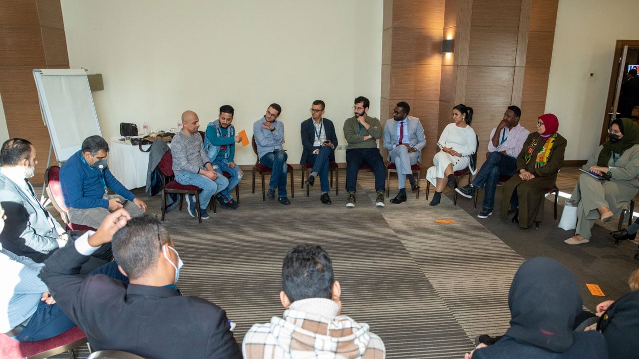 <div class="paragraphs"><p>جانب من تدريب برنامج زمالة الصحافة للحوار في المنطقة العربية</p></div>
