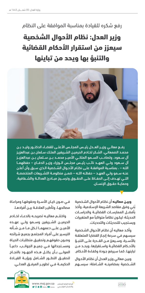 <div class="paragraphs"><p>وزير العدل رئيس المجلس الأعلى للقضاء الدكتور وليد بن محمد الصمعاني</p></div>