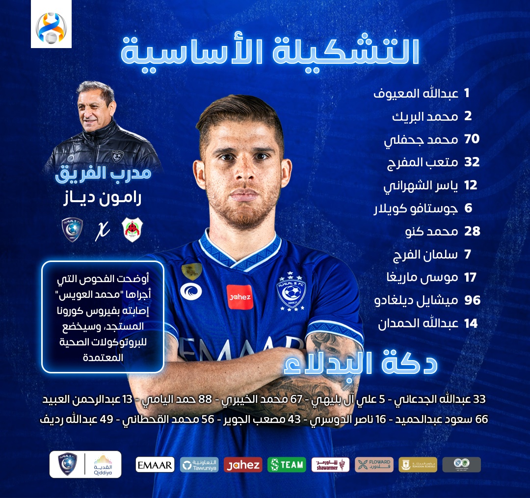 الهلال يدفع بالقوة الضاربة