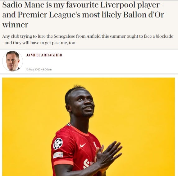 كاراجر يكيل المديح لساديو ماني