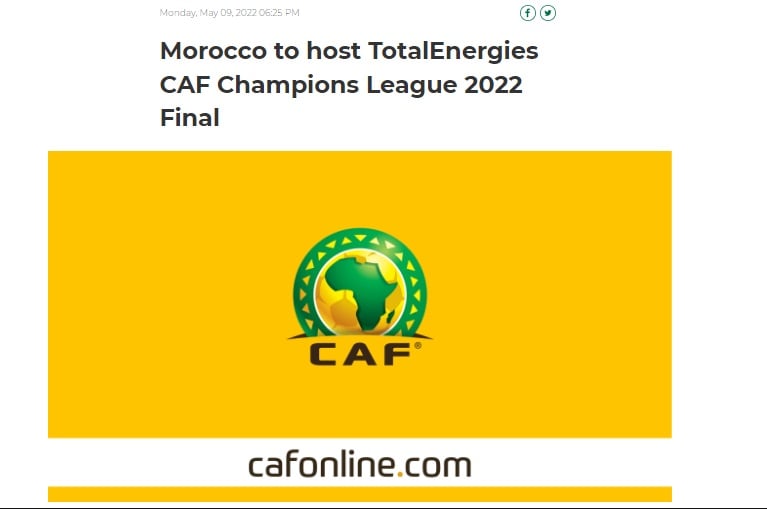 كاف يحسم مصير ملعب نهائي أبطال أفريقيا