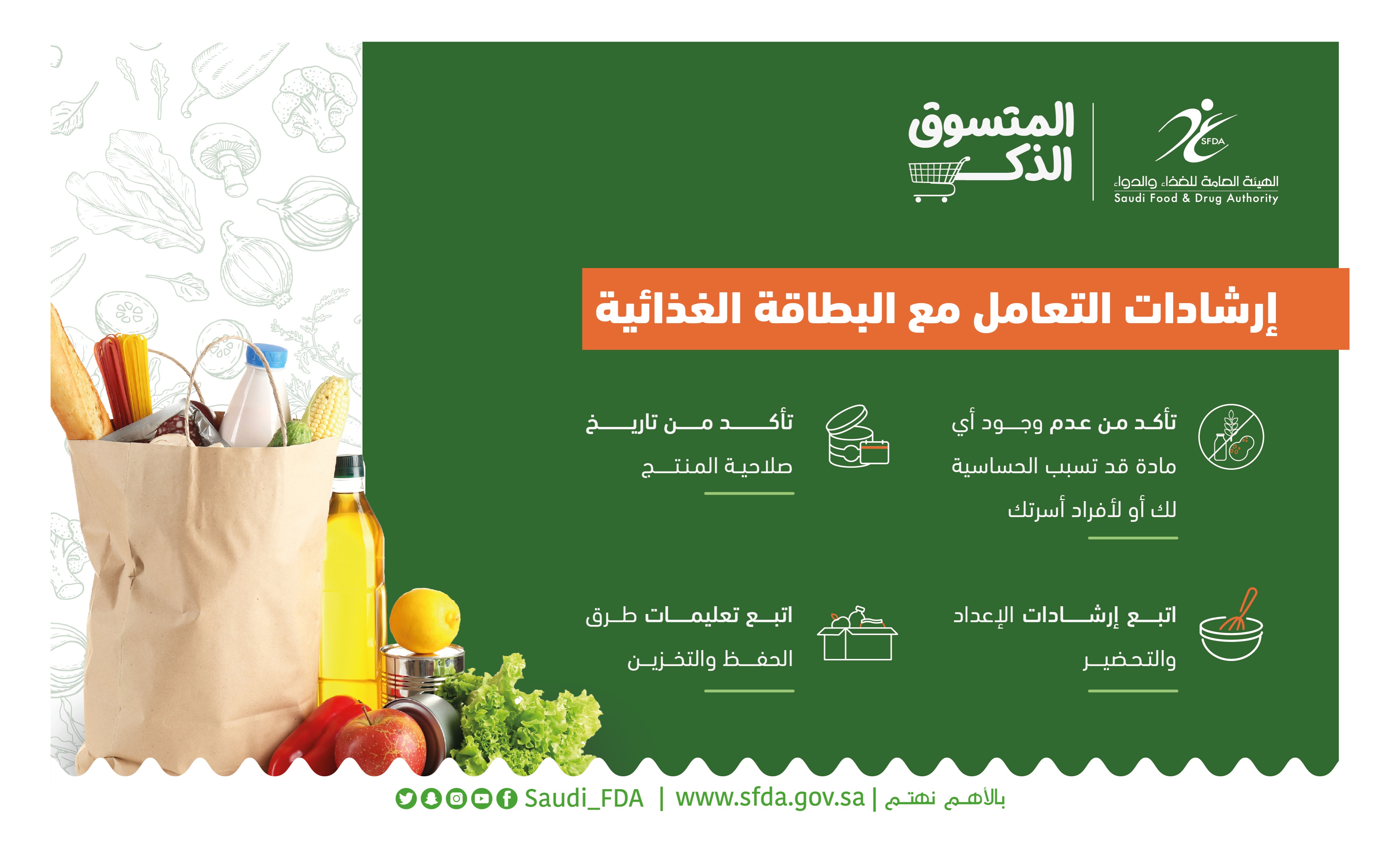 إرشادات التعامل مع البطاقة الغذائية